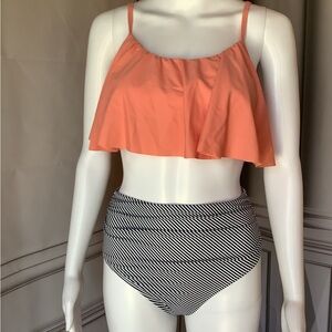 CUPSHE Women's High Waisted Falbala Bikini Set XS NWT